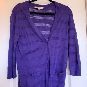 LOFT purple cardigan